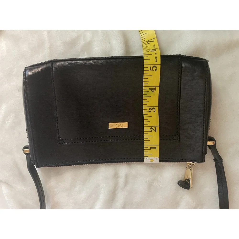 Lauren Ralph Lauren RLL Black‎ Leather Medium Shoulder Bag Purse